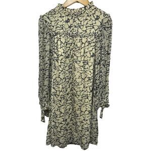 Olivia James the label Emma xs Women dress ANTHRO black tan geometric long sleev